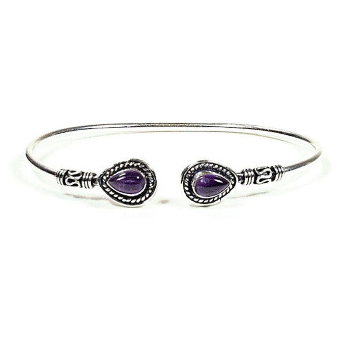 AMETHYSTE-BRACELET FIN LAITON 19CM AMETHYSTE-BRACELET FIN LAITON 19CM