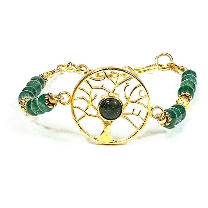 AVENTURINE VERTE-BRACELET AVEC ARBRE DE VIE AVENTURINE VERTE-BRACELET AVEC ARBRE DE VIE