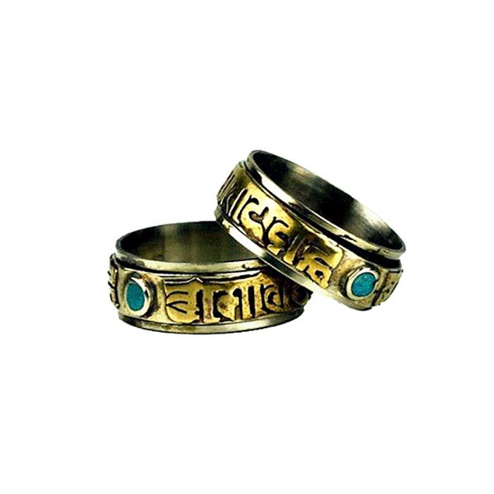 BAGUE TOURNANTE OM MANI PADME HUM MESURE 19.8MM BAGUE TOURNANTE OM MANI PADME HUM MESURE 19.8MM