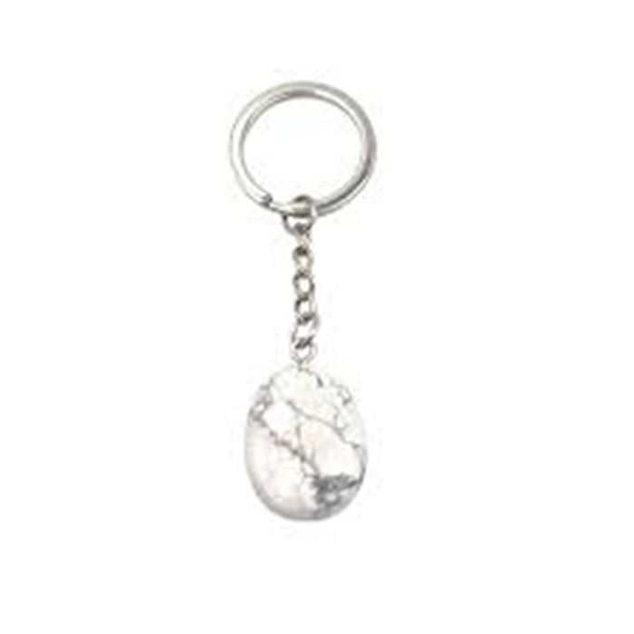 HOWLITE BLANCHE-PORTE CLES-QUALITÉ A HOWLITE BLANCHE-PORTE CLES-QUALITÉ A