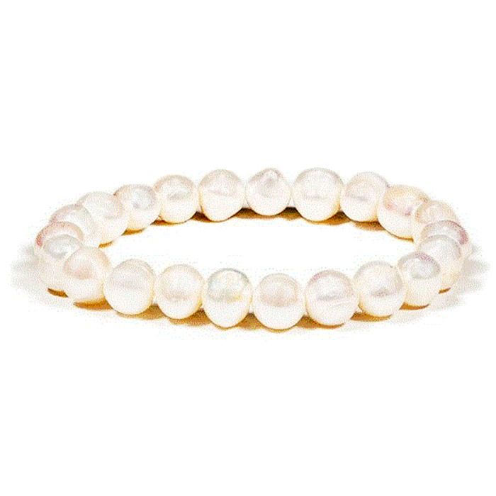 PERLES DE POMME DE TERRE BLANCHE-BRACELET 19CM