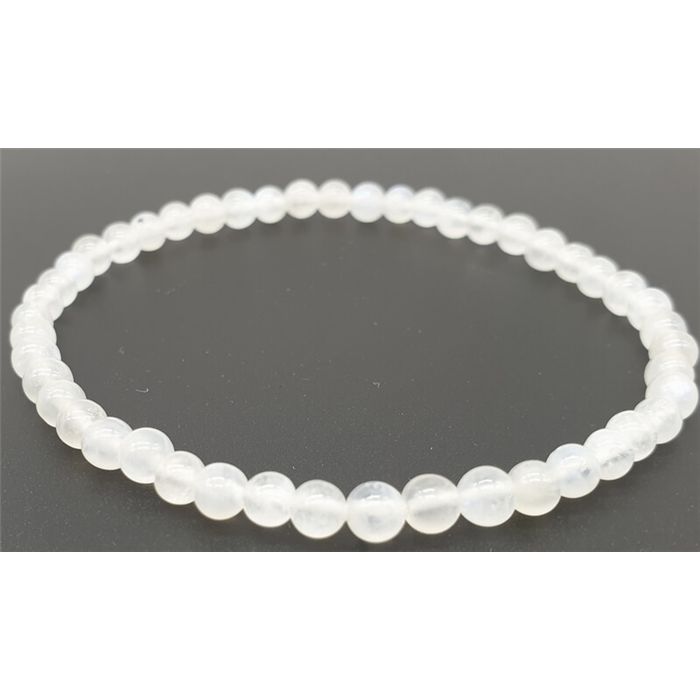 PIERRE DE LUNE BLANCHE-BRACELET 4MM-19CM PIERRE DE LUNE BLANCHE-BRACELET 4MM-19CM
