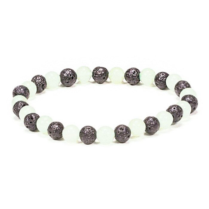 PIERRES AVENTURINE-PIERRE DE LAVE-BRACELET 19CM PIERRES AVENTURINE-PIERRE DE LAVE-BRACELET 19CM