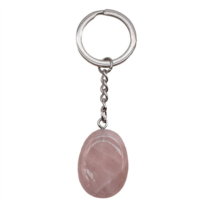 QUARTZ ROSE-PORTE CLES-QUALITÉ A QUARTZ ROSE-PORTE CLES-QUALITÉ A