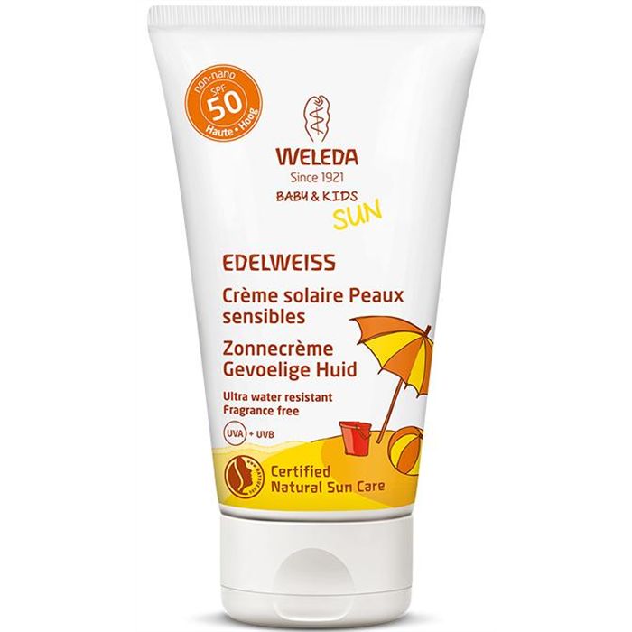SOLAIRE-CREME PEAUX SENSIBLES-BABY-KIDS-SPF50-EDELWEISS-50ML